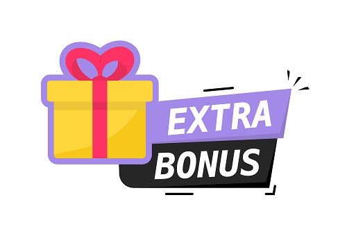 Surprise yellow gift box with extra bonus banner